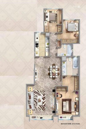 誉天下·盛寓标准户型-3室2厅2卫1厨建筑面积120.00平米