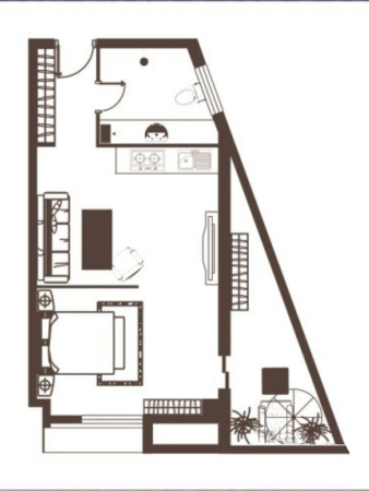 黎明生活坊公寓D户型-公寓D户型-2室2厅1卫1厨建筑面积75.00平米