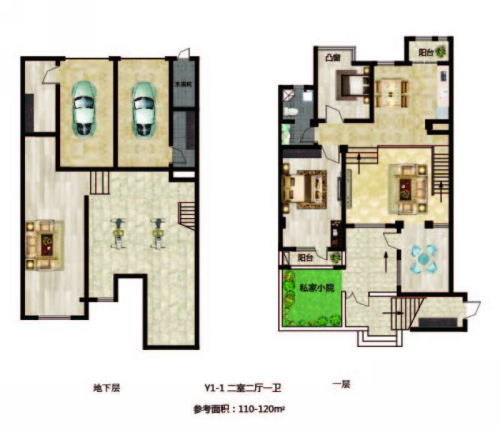 长堤湾Y1-1-01户型-Y1-1-01户型-2室2厅1卫1厨建筑面积120.00平米