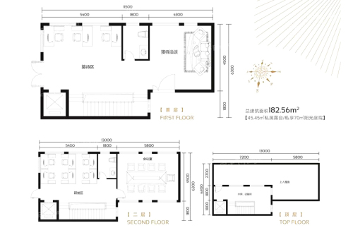 天山万创创想小镇户型1-1室4厅2卫0厨建筑面积182.56平米