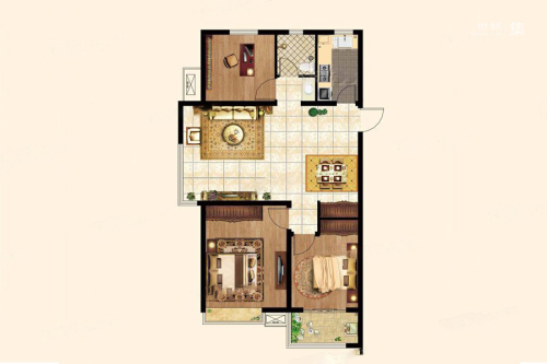 四建金海福苑110㎡B户型-3室2厅1卫1厨建筑面积110.00平米