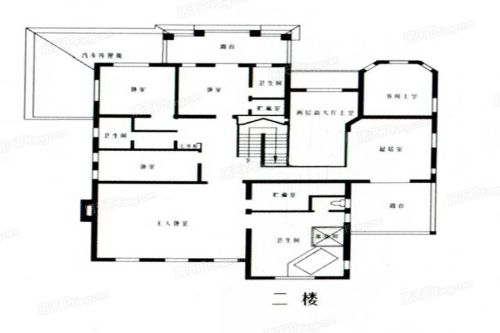 乔爱庄园西班牙式别墅二层-4室3厅3卫1厨建筑面积558.00平米
