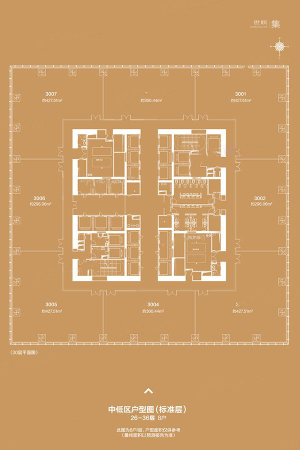国瑞·西安金融中心中低区户型图-8室0厅0卫0厨建筑面积2970.00平米