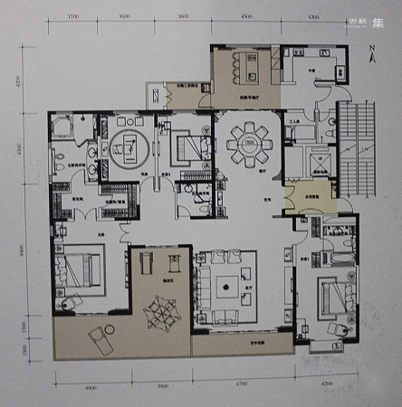 自在山D户型-4室4厅4卫1厨建筑面积329.44平米