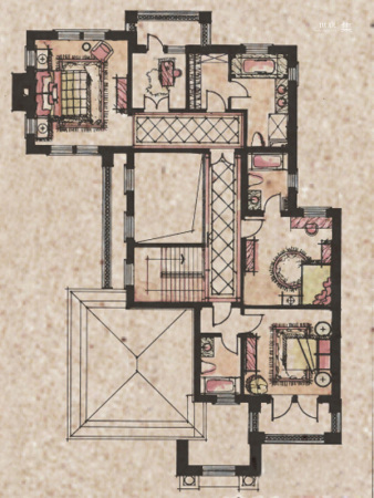 西山御园庭院X4e户型二层休息层-5室5厅7卫1厨建筑面积508.76平米