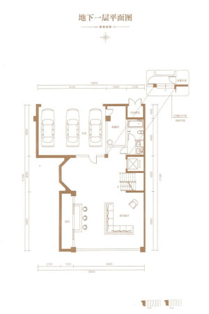 首开·琅樾地下一层平面图-5室4厅5卫1厨建筑面积495.00平米