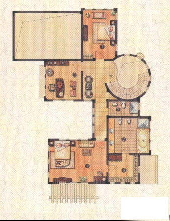 长泰西郊别墅G户型二层-G户型二层-4室3厅4卫2厨建筑面积360.00平米