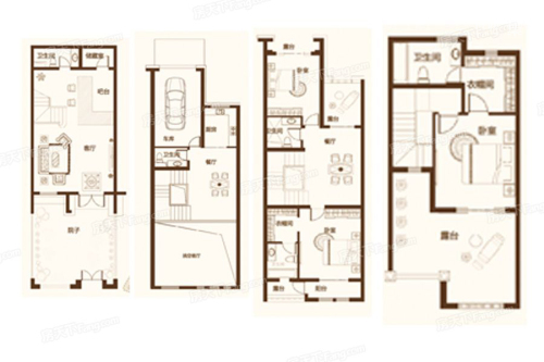 银丰南山墅E1-5室3厅5卫1厨建筑面积239.00平米