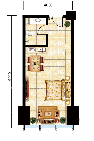 众美定制广场D1(居住）户型-0室0厅0卫0厨建筑面积56.00平米