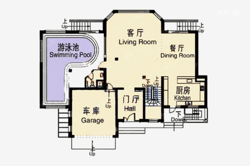 紫玉山庄紫玉山庄二期A户型图-4室6厅3卫1厨建筑面积530.00平米