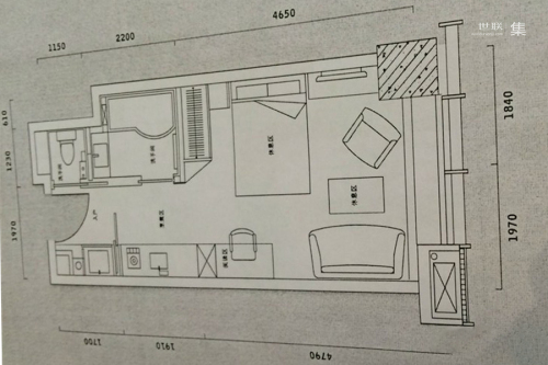 水湾1979云端单间户型-1室0厅1卫1厨建筑面积43.00平米