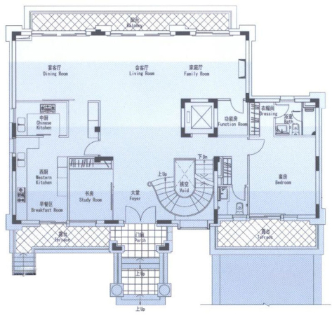 御涛园C1户型一层-7室3厅6卫1厨建筑面积524.00平米
