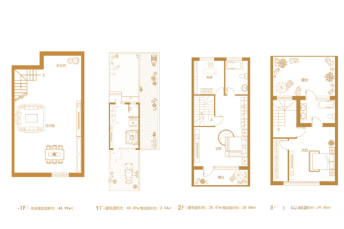 墅公馆K户型-4室2厅3卫1厨建筑面积197.18平米