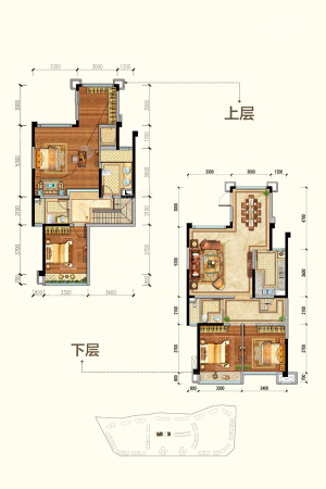 佳乐国际城洋房G02户型-4室2厅3卫1厨建筑面积153.00平米
