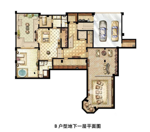祥和王宫B户型地下一层-8室5厅9卫1厨建筑面积573.00平米