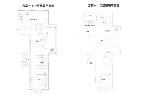 中央学府跃层E户型-5室2厅2卫1厨建筑面积180.00平米