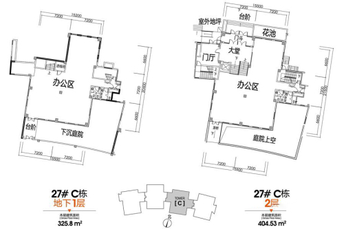 科瀛智创谷27#C栋负一层、一层户型-27#C栋负一层、一层户型-1室0厅0卫0厨建筑面积2470.35平米