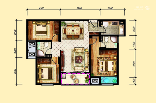 诸暨联想科技城三房两厅两卫112-3室2厅2卫1厨建筑面积112.00平米