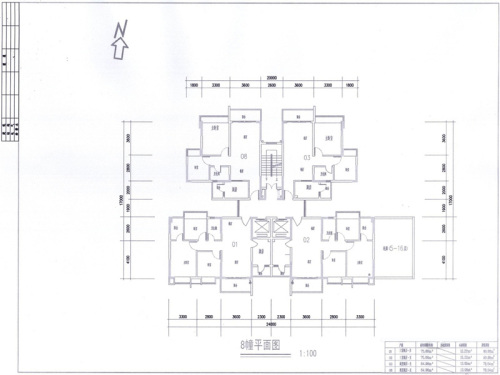 翰林名苑8栋-8栋-3室2厅2卫1厨建筑面积100.00平米