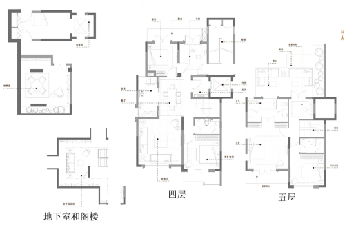 绿地海珀风华183平叠加整体户型-5室2厅3卫1厨建筑面积183.00平米