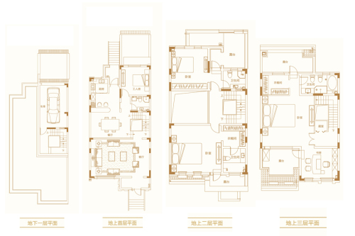 万达城别墅A户型-5室2厅4卫1厨建筑面积315.35平米