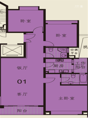 御沁园公寓二期144.17平-3室2厅1卫1厨建筑面积144.17平米