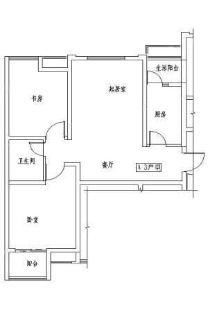 滨水花城4号楼91平米-2室2厅1卫1厨建筑面积91.58平米