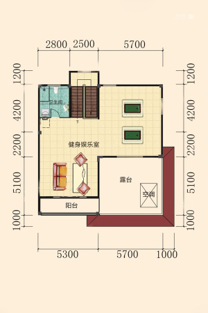 幸福美墅J别墅第四层户型-7室3厅8卫1厨建筑面积710.15平米