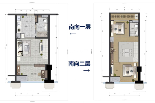 浙港国际AB南户型-AB南户型-3室2厅2卫1厨建筑面积55.00平米
