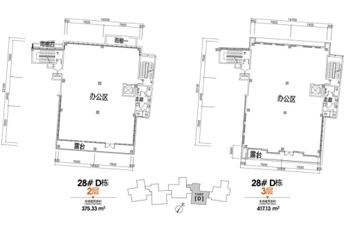 科瀛智创谷28#D栋二层、三层户型-1室0厅0卫0厨建筑面积2958.37平米