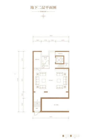 首开·琅樾地下二层平面图-4室3厅4卫1厨建筑面积410.00平米