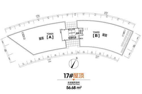 科瀛智创谷17#屋顶户型-1室0厅0卫0厨建筑面积56.68平米