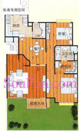 宜山居·悦府B户型-2室2厅2卫1厨建筑面积101.88平米