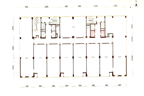 远创国际2#写字间户型-1室0厅0卫0厨建筑面积352.10平米
