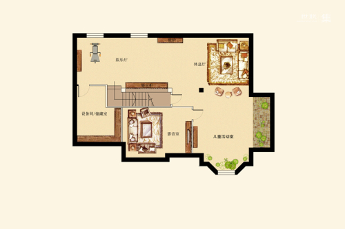 波特兰花园C-1户型地下一层-5室3厅3卫2厨建筑面积417.98平米