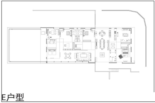 融创南京桃花源项目一期标准层E户型-一期标准层E户型-3室2厅2卫1厨建筑面积400.00平米