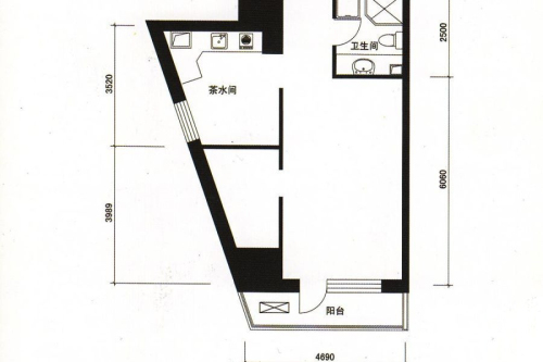 美联大厦B-9户型211-2室1厅1卫1厨建筑面积73.72平米
