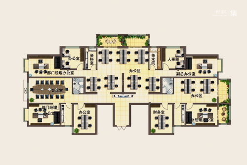 泽星大厦382平户型-11室2厅2卫0厨建筑面积382.00平米