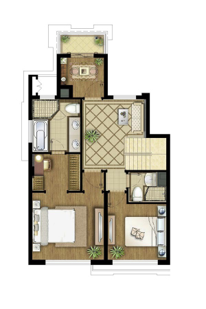 保利艾庐B2边套-上层-B2边套-上层-3室3厅3卫1厨建筑面积156.00平米