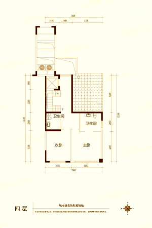 国瑞熙墅A1-a'-189㎡上叠四层-3室2厅3卫1厨建筑面积189.00平米