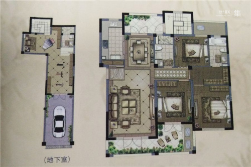 毕加索花园小镇洋房A1户型-3室3厅3卫1厨建筑面积146.00平米