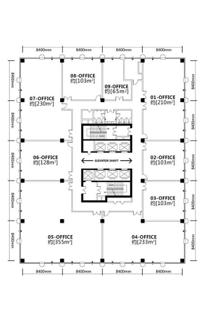 第一国际中心A座楼层平面图-1室1厅0卫0厨建筑面积100.00平米