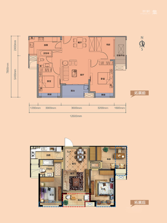 富阳宝龙城市广场平层-3室2厅1卫0厨建筑面积97.00平米