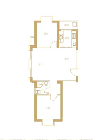 理想城F2户型-2室2厅2卫1厨建筑面积93.00平米