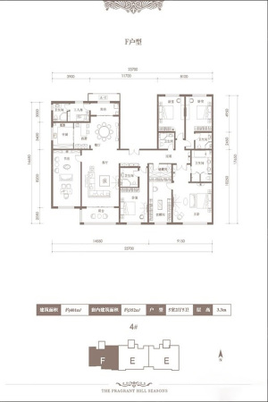 香山四季F户型-5室2厅5卫1厨建筑面积401.00平米