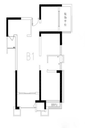 枫林·九溪B户型-3室2厅2卫1厨建筑面积96.00平米