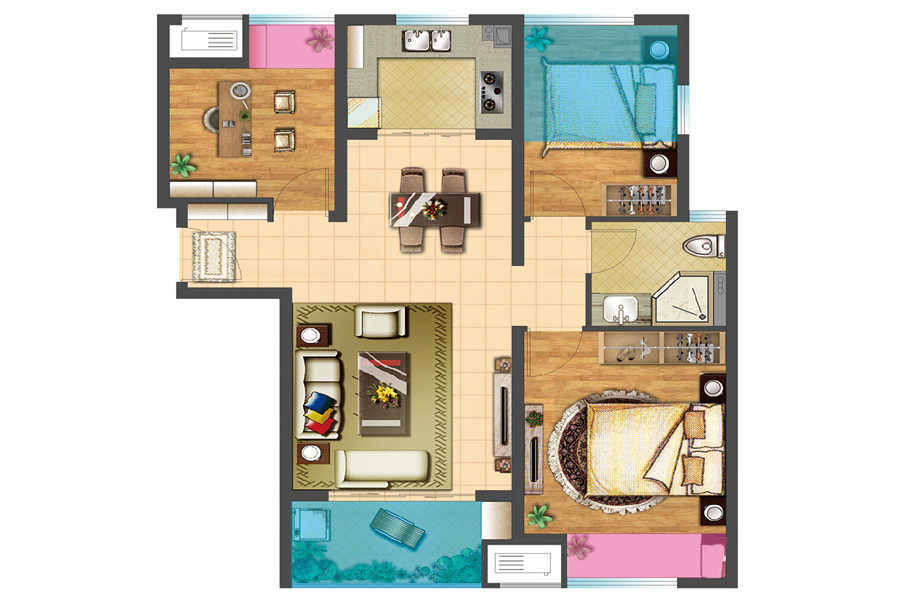 朗诗青春街区_效果图_主图_1