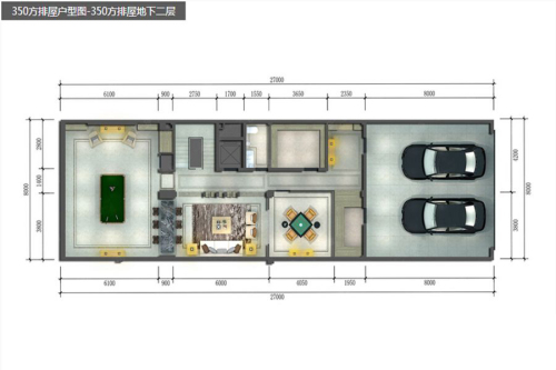 嘉和银领时代350方排屋地下二层-6室5厅7卫1厨建筑面积350.00平米