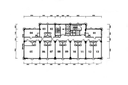 华友国际公寓楼层平面图-1室1厅1卫1厨建筑面积40.00平米