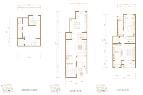京投发展·檀香府叠拼下叠户型-3室2厅4卫1厨建筑面积205.00平米
